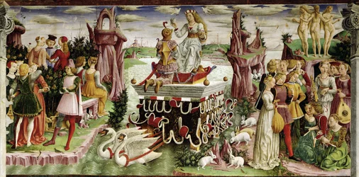 Le Triomphe de Vénus : avril de la salle des Mois, vers 1467-70 (détail de 237993)